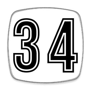 34 Number Symbol - Square fridge magnet - white - Front