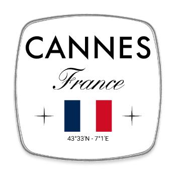 Cannes France coordonne un souvenir de voyage - Magnet carré - blanc - Devant