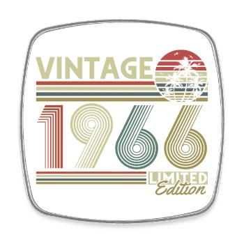 Vintage, 1966, Vintage, Cadeau, Anniversaire, Rétro - Magnet carré - blanc - Devant