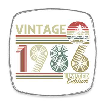 Vintage 1986 Vintage Cadeau d’anniversaire Rétro - Magnet carré - blanc - Devant