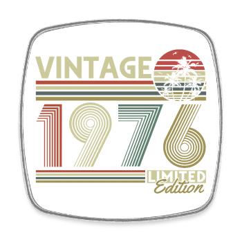 Vintage 1976 Vintage Birthday Gift Retro - Square fridge magnet - white - Front