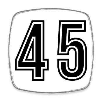 45 Number symbol - Square fridge magnet - white - Front