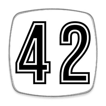 42 Number Symbol - Square fridge magnet - white - Front