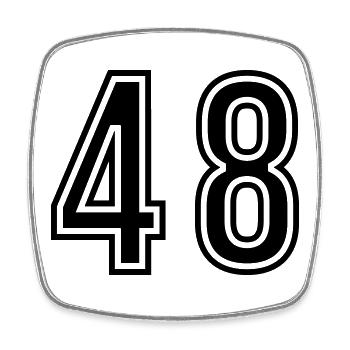 48 Number Symbol - Square fridge magnet - white - Front