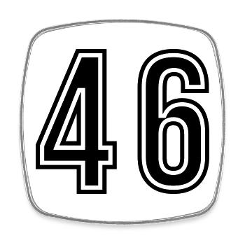 46 Number Symbol - Square fridge magnet - white - Front