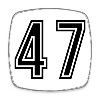 47 Symbole numérique - Magnet carré - blanc - Devant