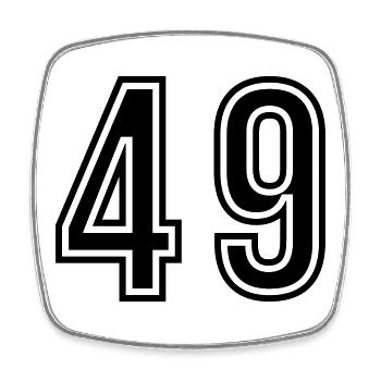 Symbole du chiffre 49 - Magnet carré - blanc - Devant