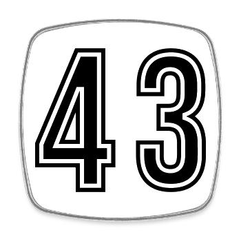 43 Number symbol - Square fridge magnet - white - Front
