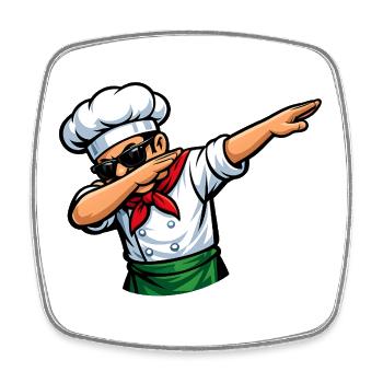 Dabping de la pizzaiole italienne - Magnet carré - blanc - Devant
