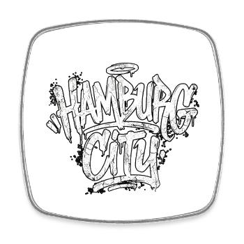 Hamburg City Graffiti Hip Hop - Square fridge magnet - white - Front