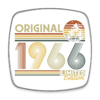 Anniversaire original vintage rétro vintage de 1966 - Magnet carré - blanc - Devant