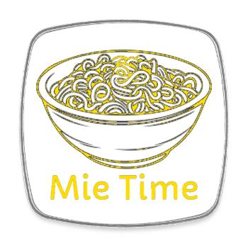 Mie Time Noodle Bowl - Square fridge magnet - white - Front