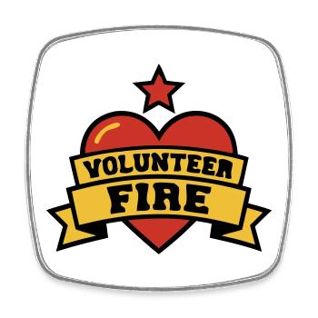 Logo du Cœur de Pompiers Volontaires - Magnet carré - blanc - Devant