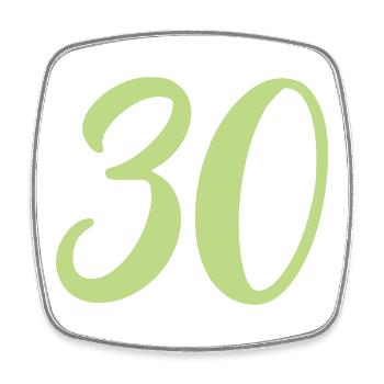 30 Zahl - Viereckiger Kühlschrankmagnet - Weiß - Vorne