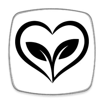 Cœur de jardinier avec plante - Magnet carré - blanc - Devant