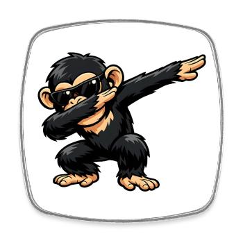 Dabbing Chimpanzee - Square fridge magnet - white - Front