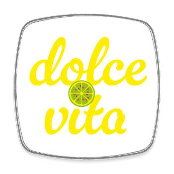 Dolce Vita Jaune, citron vert et citron Italie Été - Magnet carré - blanc - Devant