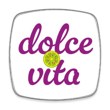 Dolce Vita Limette Quote Italien Lebensfreude Fun - Viereckiger Kühlschrankmagnet - Weiß - Vorne