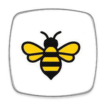 Pop Point Bee dans le style miel - Magnet carré - blanc - Devant