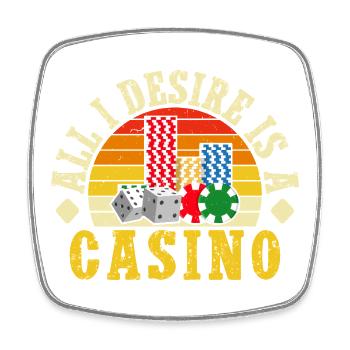 Gambling Fan All I Desire Is A Casino - Viereckiger Kühlschrankmagnet - Weiß - Vorne