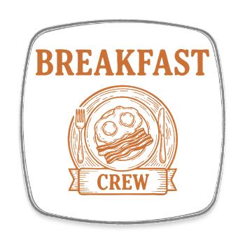 Frühstücksteam Brunch Kaffee Speckpfannkuchen - Viereckiger Kühlschrankmagnet - Weiß - Vorne