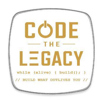 Code The Legacy Programmer T-Shirt - Square fridge magnet - white - Front