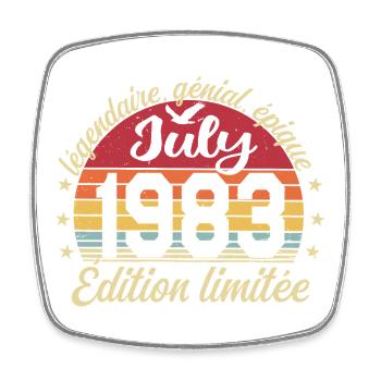 Anniversaire Juillet 1983 Vintage Cadeau - Magnet carré - blanc - Devant