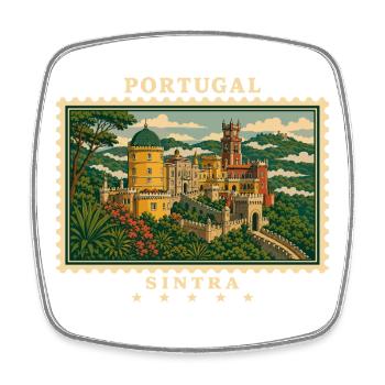 Portugal Sintra Vintage Reisemarke - Viereckiger Kühlschrankmagnet - Weiß - Vorne