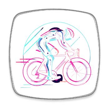 Cyclist Steampunk - Square fridge magnet - white - Front