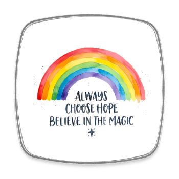 Painted rainbow - Square fridge magnet - white - Front