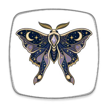 Cosmic Moth Magic - Square fridge magnet - white - Front