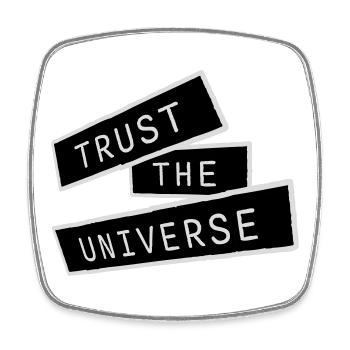 Trust The Universe Spirituell Universum Zitat Logo - Viereckiger Kühlschrankmagnet - Weiß - Vorne
