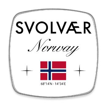 Svolvær Norvège Coordonnées Souvenir de voyage - Magnet carré - blanc - Devant