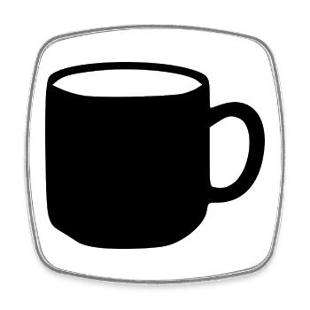 Tasse Geschenk  - Viereckiger Kühlschrankmagnet - Weiß - Vorne