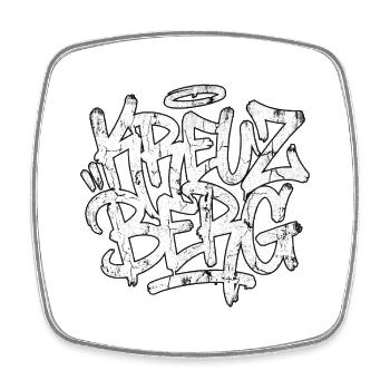 Berlin Kreuzberg Graffiti Oldschool Hip Hop - Square fridge magnet - white - Front