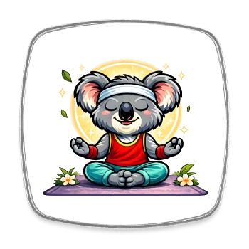Süßer Koala beim Yoga - Viereckiger Kühlschrankmagnet - Weiß - Vorne