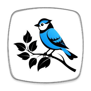 Blaumeisegarten - Viereckiger Kühlschrankmagnet - Weiß - Vorne