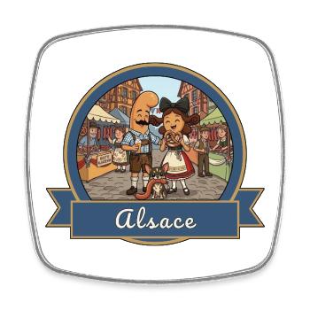 Kek & Ina en Alsace - Magnet carré - blanc - Devant
