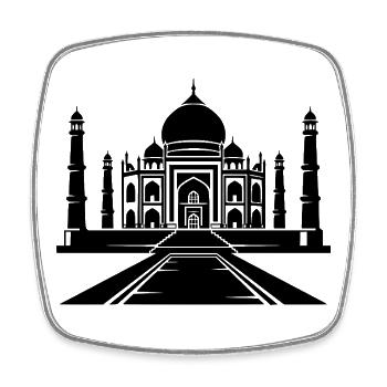 Taj Mahal - Viereckiger Kühlschrankmagnet - Weiß - Vorne
