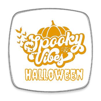 Spooky Vibes Halloween Kürbis Fledermaus Design - Viereckiger Kühlschrankmagnet - Weiß - Vorne