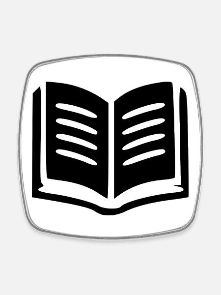Buch Bücher lesen - Viereckiger Kühlschrankmagnet - Weiß