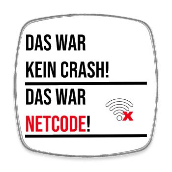 Das war kein Crash das war netcode V2 - Viereckiger Kühlschrankmagnet - Weiß - Vorne