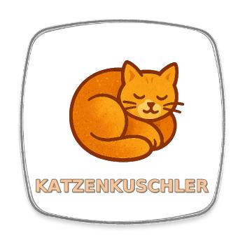 Katzenkuschler - Kuschelkatze Motiv - Viereckiger Kühlschrankmagnet - Weiß - Vorne