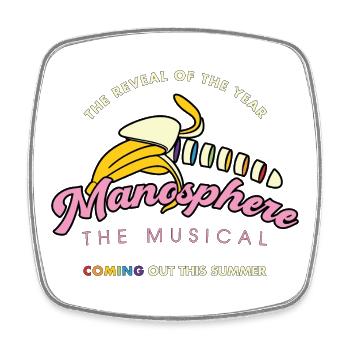 Manosphere The Musical - Square fridge magnet - white - Front