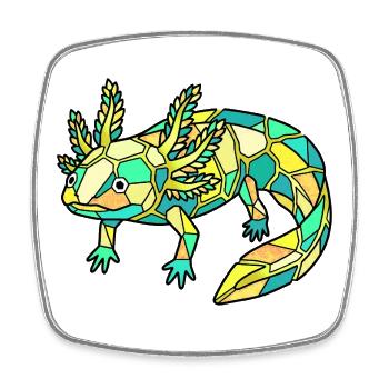 Geometric Axolotl Mosaic - Square fridge magnet - white - Front