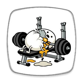 Egg Bodybuilder | Humor-Bodybuilding - Viereckiger Kühlschrankmagnet - Weiß - Vorne