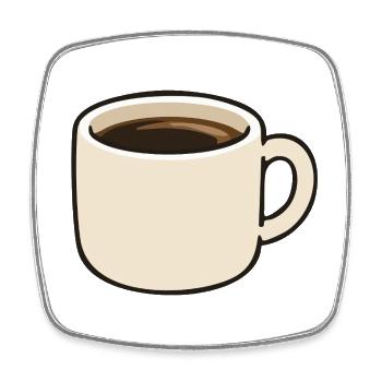 Minimalist Coffee Cup Cartoon Illustration - Square fridge magnet - white - Front