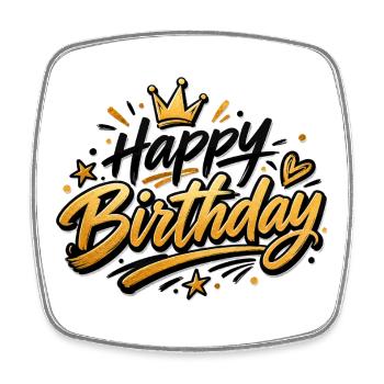 Happy Birthday - Viereckiger Kühlschrankmagnet - Weiß - Vorne
