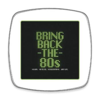 Retour des années 80 | Design numérique rétro - Magnet carré - blanc - Devant