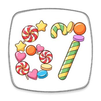 67 Candy Confetti Pop Art - Square fridge magnet - white - Front